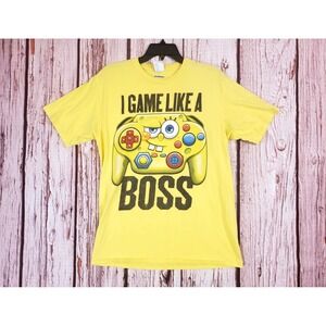 Nickelodeon Medium Songebobe Squarepants I game Like a Boss T-Shirt Mens Yellow